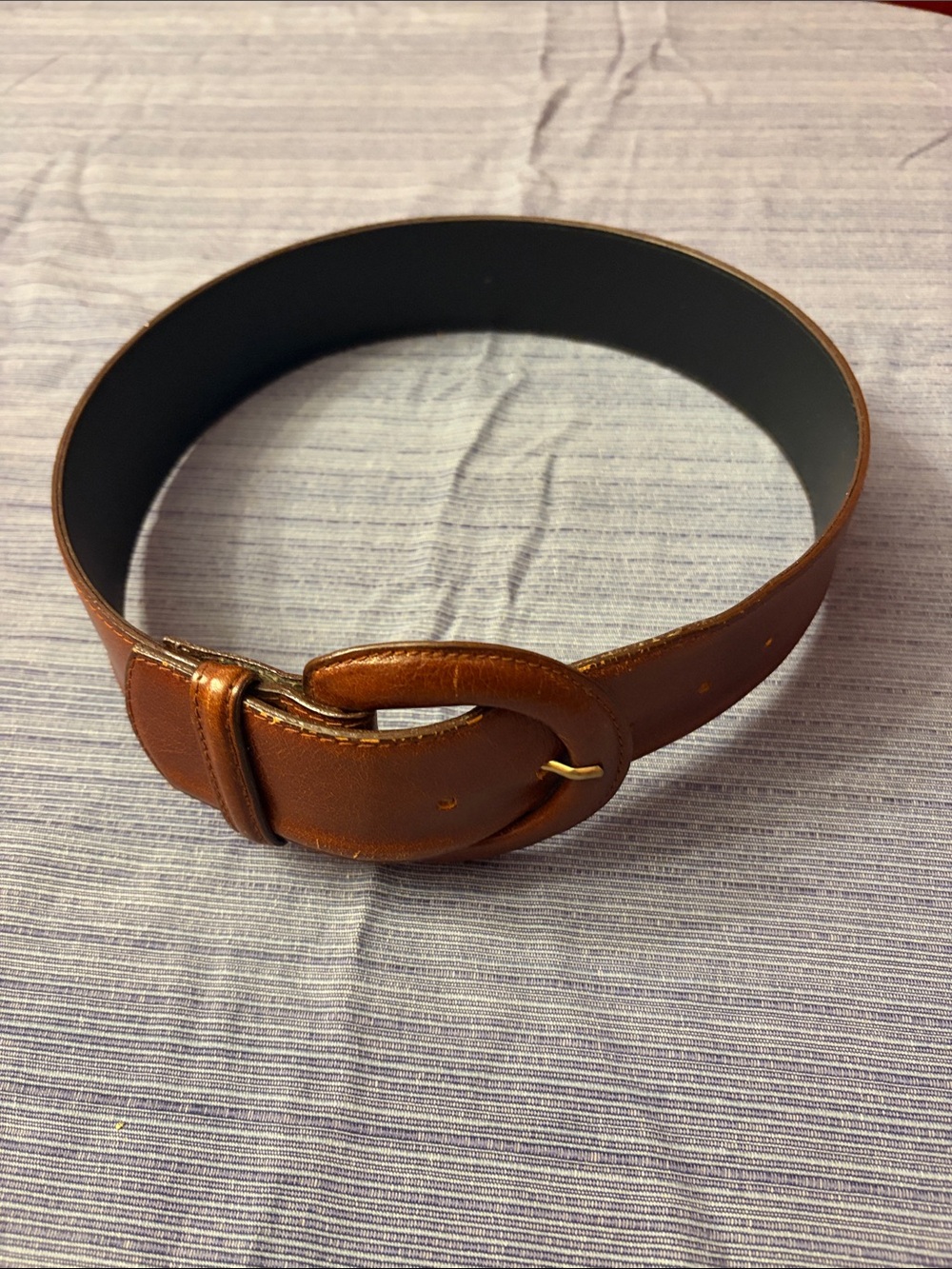 Women’s Belt with Round Buckle - Brown